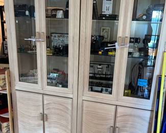 PAIR OF WONDERFUL DISPLAY CABINETS BY AMERICAN DREW - HAS MATCHING PIECES!