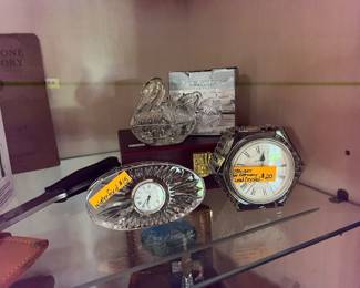 WATERFORD CRYSTAL CLOCK & STAIGER GERMAN LEAD CRYSTAL CLOCK