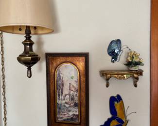 Brass hanging lamp, picture,