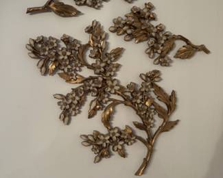 Vintage Syroco Dogwood Flower Branch Wall Art