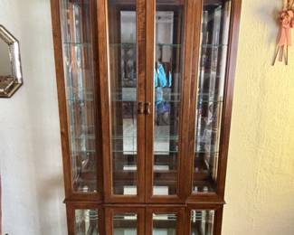 Mid Century lighted display with glass shelves