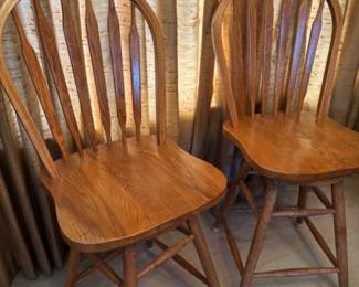 Oak bar chairs