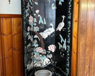 Chinese etched wall divider