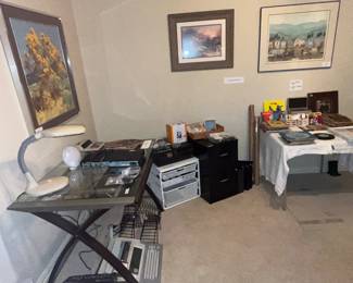 Nice small glass top desk in office supplies