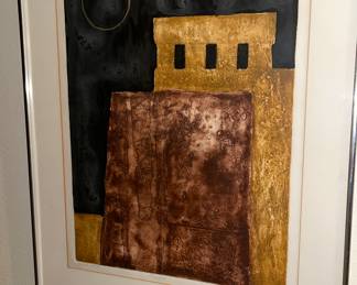 Vintage Martha Slaymaker “Mayapan” Collagraph Artist Proof 1973