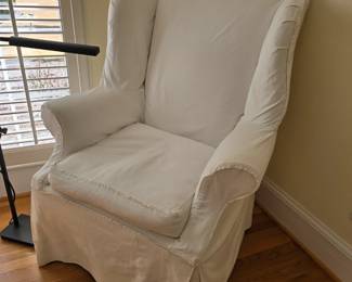 Wingback with Linen Slipcover