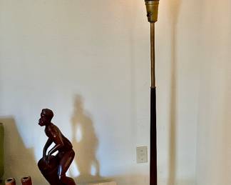 This lamp…..It’s marked Phil-Mar on the base, with an evil eye shade with a blue ‘orange peel’ finish