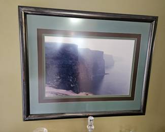 This photo was taken by her father and enlarged and framed, the cliffs of Ireland