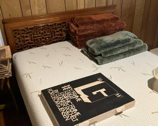 Mid Century Bed with new Bamboo Mattress