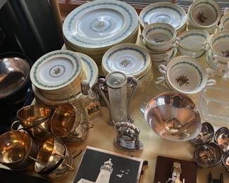 Nice Vintage Brass Cup Set and China