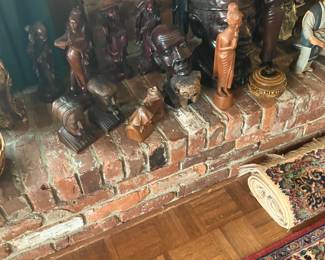 African and Asian Vintage Wooden Statuary