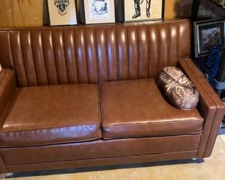 Cool Mid Century Leather Love Seat