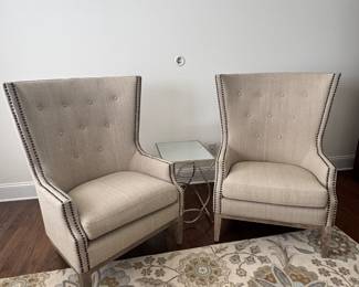Pair of Beige Arm Chairs