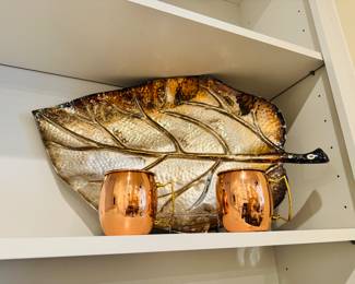 Copper Mule Mugs, Metal Art/Tray