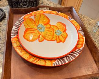 Large Floral Serving Bowls