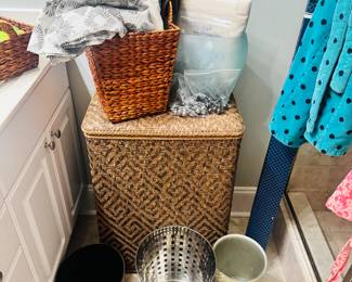 Practical Housewares, Clothes Hamper, Small Trash Cans, Shower Curtains and Hooks