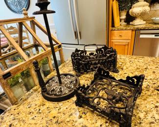 Cast Kitchen Items, Napkin, Silverware and Paper Towel Holders