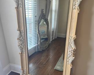 Floral Painted Framed Wall Mirror