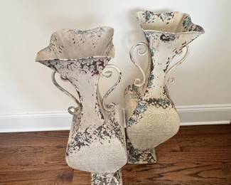 Pair of Metal Decorative Vases