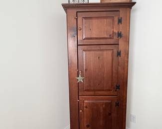 Wood Farm Style Corner Cabinet