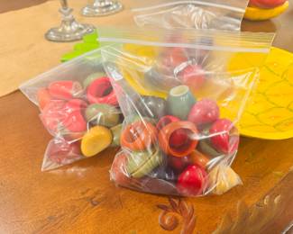 Tagua Napkin Rings, Salt and Pepper Shakers, Place Card Settings