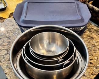Metal Mixing Bowls Sold Separately, Pyrex 10x13 Casseroles