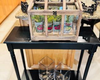 Black Wood Side Table, Home Decor