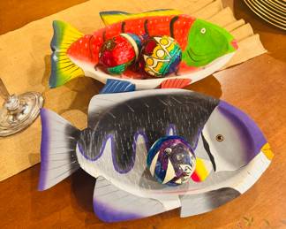 Hand Painted Wood Bowls