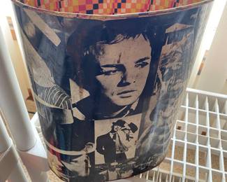 Vintage metal trashcan