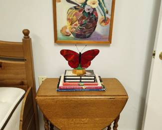 Drop-leaf  barley twist legs table