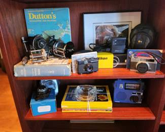 Reels, cameras, compass, radios...