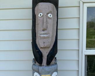Top level is a terrific face watching over the property! This fantastic TOTEM pole will make an excellent addition to any landscape!