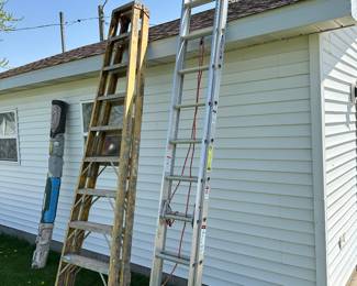 A great pair of WERNER ladders. One aluminum and the other is fiberglass.