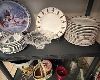 The holiday china you see here is excellent. It’s vintage Furio Sponge Christmas Tree Red Band!