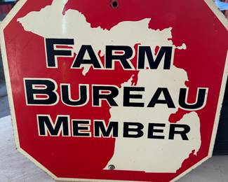 Terrific vintage double sided stop sign from the Farm Bureau! She’s a beauty and excellent condition!