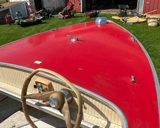 Vintage 1960s 15’ Aluminum Starcraft Boat with Outboard Motor AND Trailer. This boat is absolutely solid, but needs some TLC. Would make a great summer project!