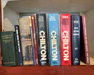 A nice selection of auto manual. We have more over by the Harley-Davidson items