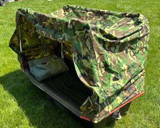 A FANTASTIC LIKE NEW Camo Small Duck Hunting Boat/Sled!