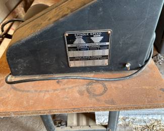 This is a large spindle lathe with accessories