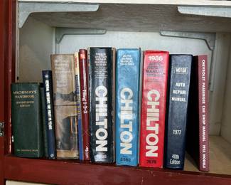 Lots of manuals and auto and motorcycle books