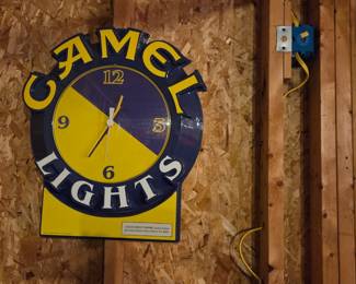 This was a very late ad from the family, a vintage camel lights clock. It could go along with the camel thermometer. We have the camel cups and even the camel shower curtain.!