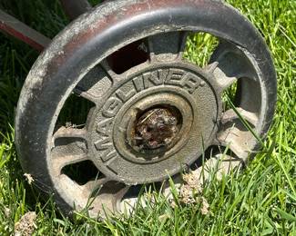 Fantastic Vintage ALL Metal Red Wagon! Original Paint with four Magliner Wheels! Excellent Condition!