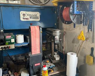 Tool benches (FILLED) and solid steel cabinets GALORE!