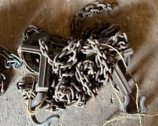 Some great antique pulleys and chains!