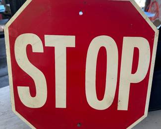 Terrific vintage double sided stop sign from the Farm Bureau!
