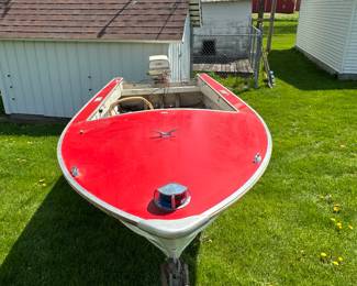 Vintage 1960s 15’ Aluminum Starcraft Boat with Outboard Motor AND Trailer. This boat is absolutely solid, but needs some TLC. Would make a great summer project!