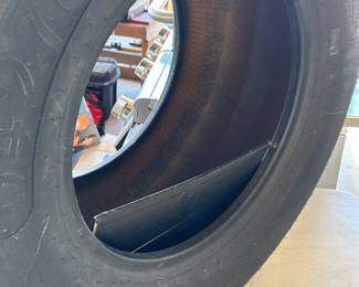 This is a very interesting piece. This is a tire from race car driver Joey Logano car number 20. It’s from the Budweiser shootout Daytona, Florida, February 6, 2010.