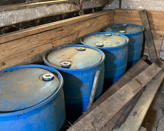 I set a four plastic 55 gallon drum drums