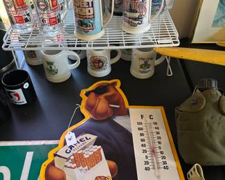 A nice Joe camel advertising thermometer