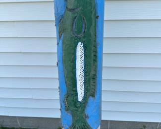 Lower level is a carved fish.